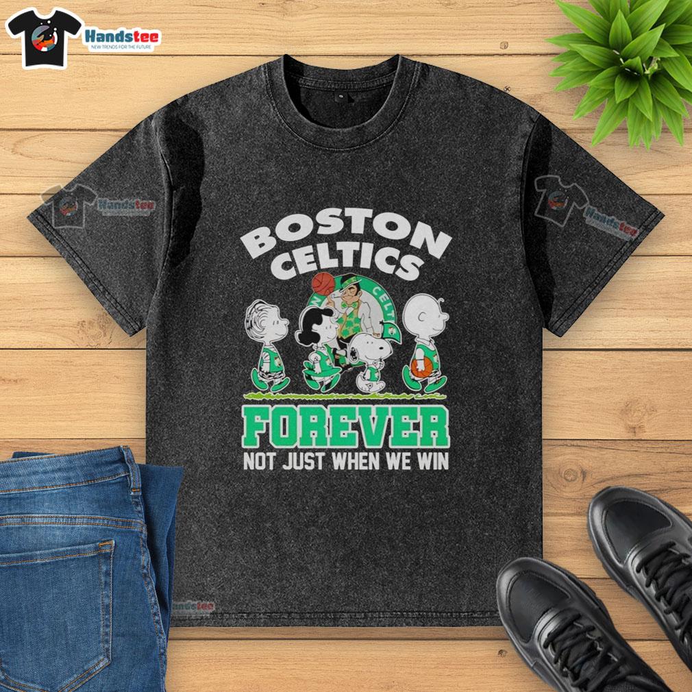 official-peanuts-characters-x-boston-celtics-forever-not-just-when-we-win-washed-t-shirt Official Peanuts Characters X Boston Celtics Forever T-Shirt featuring iconic characters celebrating team spirit.