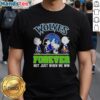 Alt Text: Official Peanuts Characters X MLB Minnesota Timberwolves Forever Not Just When We Win T-Shirt featuring Snoopy.