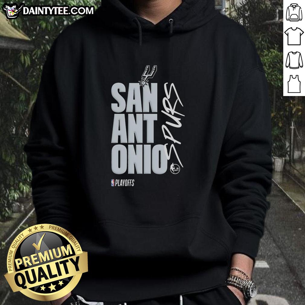 official-san-antonio-spurs-playoff-logo-hoodie Alt Text: Official San Antonio Spurs playoff logo hoodie featuring the team's emblem and stylish design for fans.