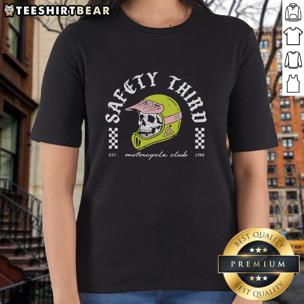 official-skull-safety-third-motorcycle-club-est-1988-ladies-tee Official Skull Safety Third Motorcycle Club Est 1988 Ladies Tee featuring a bold skull design and stylish fit.