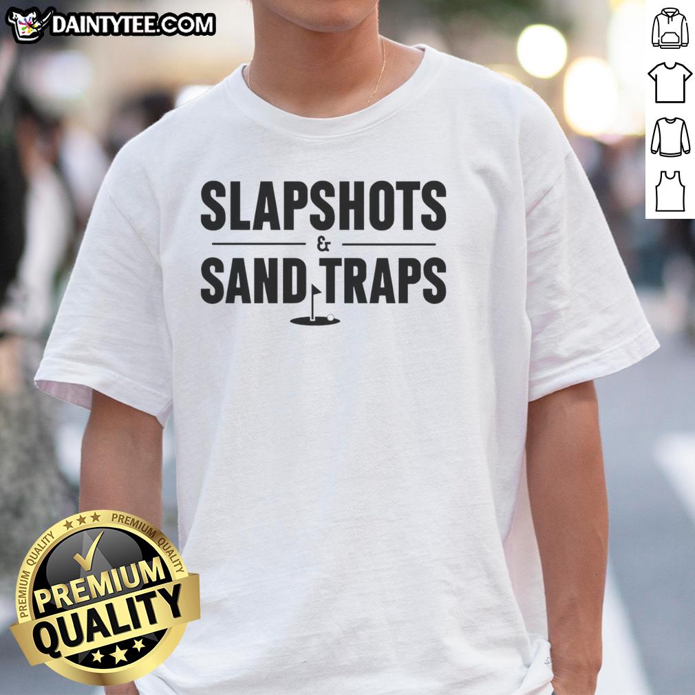 official-slapshots-and-sand-traps-t-shirt-1 Official Slapshots And Sand Traps T-Shirt featuring a stylish design perfect for golf and hockey enthusiasts.