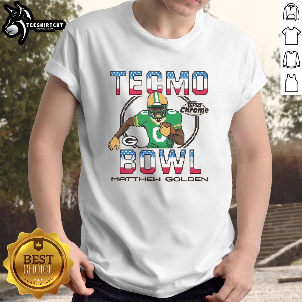 official-tecmo-bowl-x-topps-chrome-packers-matthew-golden-t-shirt Official Tecmo Bowl X Topps Chrome Packers Matthew Golden T-Shirt featuring vibrant graphics and comfortable fit.