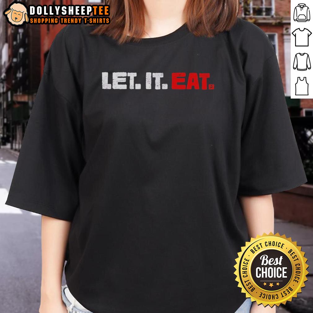 Official Trevor Bauer Wearing Let It Eat Ladies Tee Official Trevor Bauer wearing Let It Eat ladies tee, showcasing sporty style and team spirit.