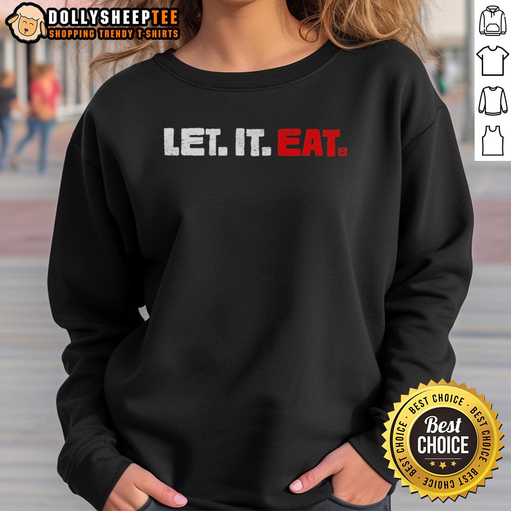 Official Trevor Bauer Wearing Let It Eat Sweatshirt Alt Text: Official Trevor Bauer wearing a Let It Eat sweatshirt, showcasing his unique style and personality on and off the field.