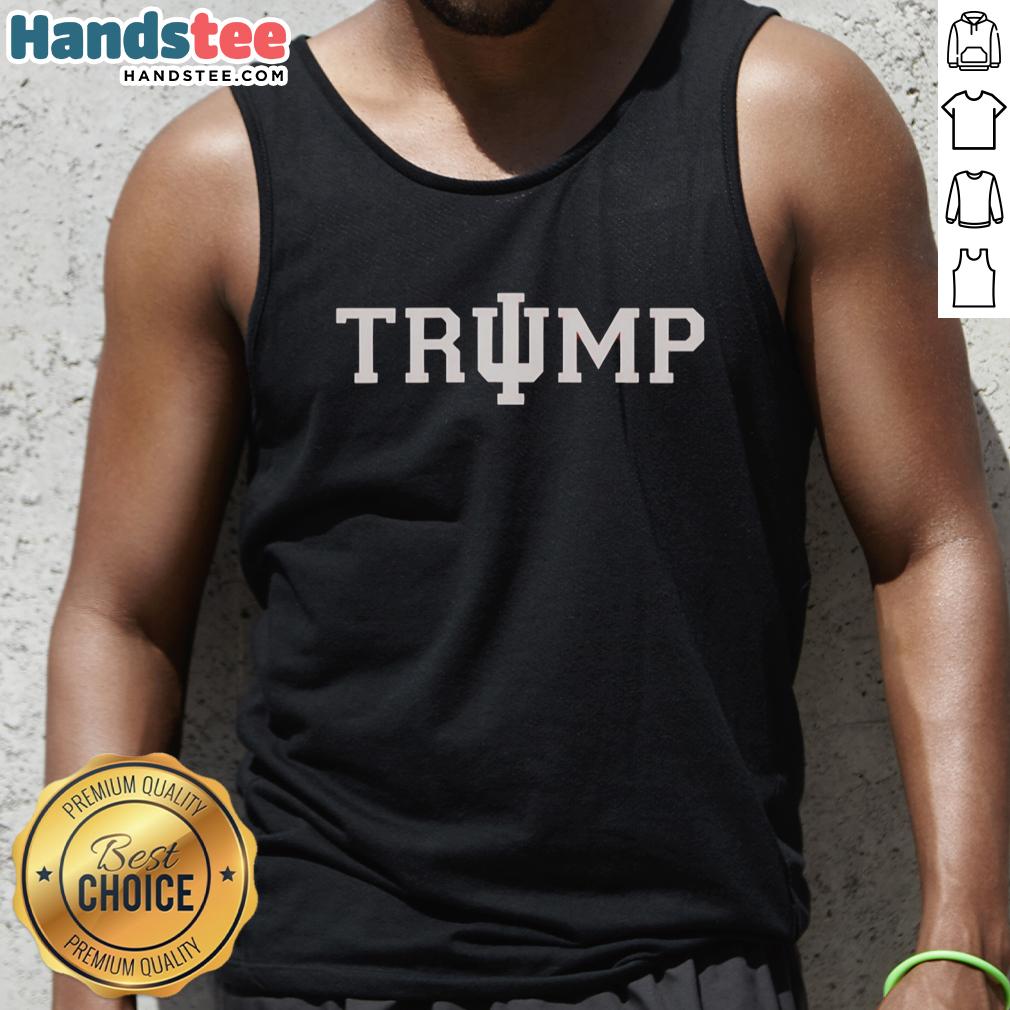 official-trump-x-indiana-hoosiers-logo-tank-top Official Trump X Indiana Hoosiers logo tank top featuring a bold design for sports fans and supporters.