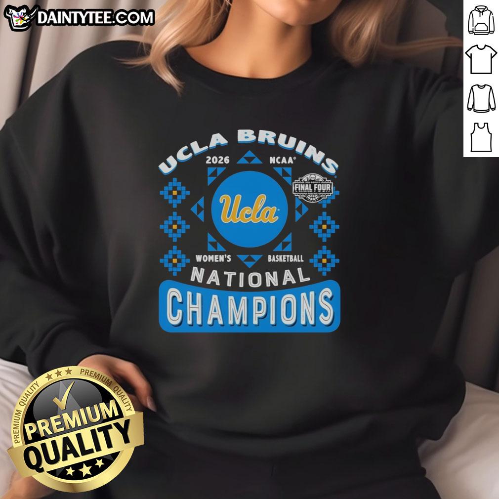 official-ucla-bruins-ncaa-womens-basketball-2026-final-four-national-champions-sweatshirt Official UCLA Bruins NCAA Women's Basketball 2026 Final Four National Champions sweatshirt in blue and gold.