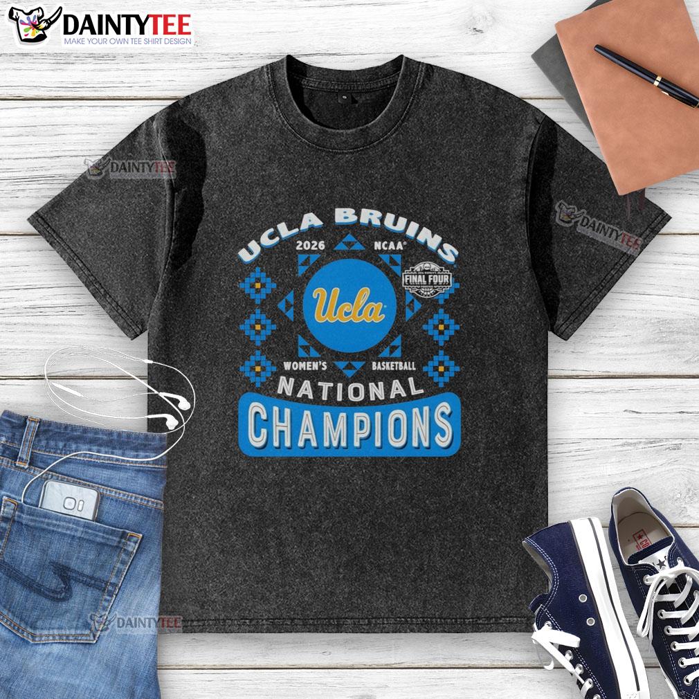 official-ucla-bruins-ncaa-womens-basketball-2026-final-four-national-champions-washed-t-shirt Official UCLA Bruins NCAA Women's Basketball 2026 Final Four National Champions washed t-shirt in blue color.