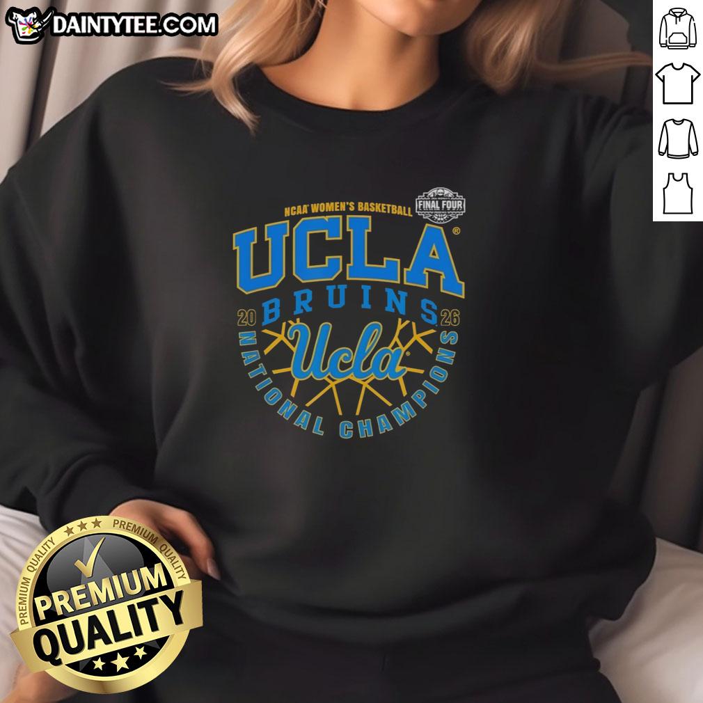 official-ucla-bruins-ncaa-womens-basketball-2026-national-champions-final-four-sweatshirt Official UCLA Bruins NCAA Women's Basketball 2026 National Champions Final Four sweatshirt in blue, showcasing team pride.
