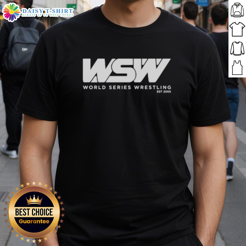 Official Wsw World Series Wrestling T Shirt Alt Text: Official WSW World Series Wrestling T-Shirt featuring bold logo design, perfect for fans and collectors of wrestling merchandise.