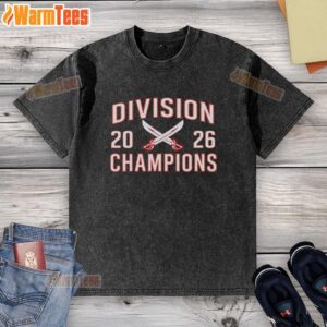 Good Atlantic Buffalo Hockey 2026 Division Champions washed t-shirt featuring team colors and logo.
