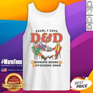 Funny tank top featuring Yeah I Love DD Drinking Beers Devouring Dogs design, perfect for casual summer outings.