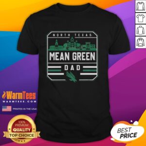 Alt Text: Original North Texas Mean Green Dad Campus T-Shirt featuring a bold green design, perfect for proud UNT fathers.