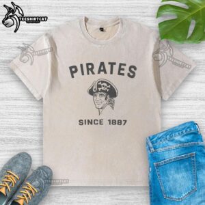 Original Pittsburgh Pirates Cooperstown Duster Washed T-Shirt featuring vintage design and classic fit for fans.