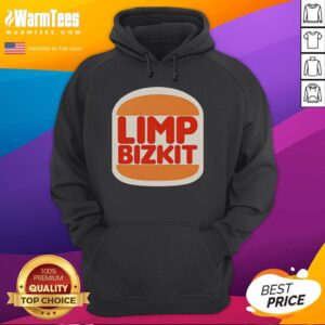 Alt Text: Nice Limp Bizkit Burger King parody logo hoodie featuring bold graphics and vibrant colors for fans of unique fashion.