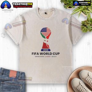 Good Bad Bunny 2026 FIFA World Cup T-shirt featuring a vintage design for the United States, Canada, and Mexico.