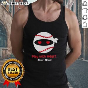 Good Pitching Ninja Play With Heart Tank Top featuring a stylish design for baseball enthusiasts and active wear lovers.
