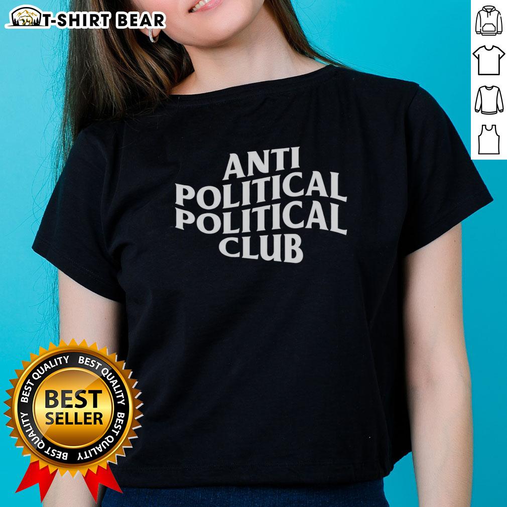 Original Anti Political Political Club Wavy Ladies Tee Original Anti-Political Political Club Wavy Ladies Tee featuring a stylish design for casual wear.
