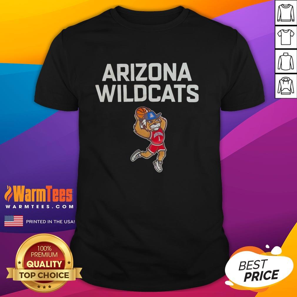 original-arizona-wildcats-mascot-wilbur-basketball-team-t-shirt Original Arizona Wildcats mascot Wilbur on a basketball team T-shirt, showcasing school spirit and team pride.