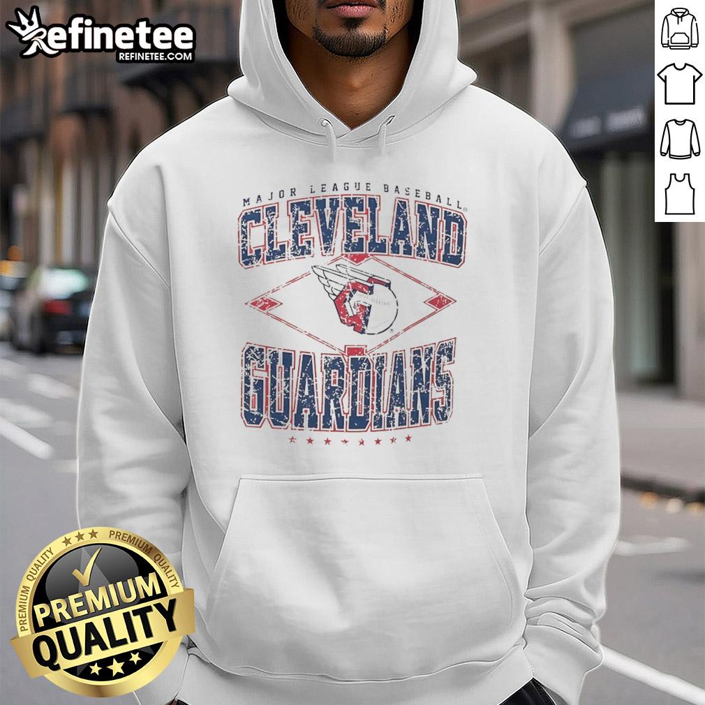 original-cleveland-guardians-major-league-baseball-cooperstown-diamond-hoodie Alt Text: Original Cleveland Guardians Major League Baseball Cooperstown Diamond Hoodie in navy blue, featuring team logo.