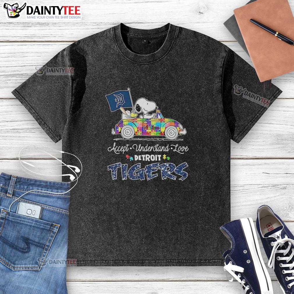 original-detroit-tigers-x-snoopy-and-woodstock-driving-car-accept-understand-love-washed-t-shirt Alt Text: Original Detroit Tigers X Snoopy and Woodstock driving car on a washed t-shirt, promoting acceptance and love.