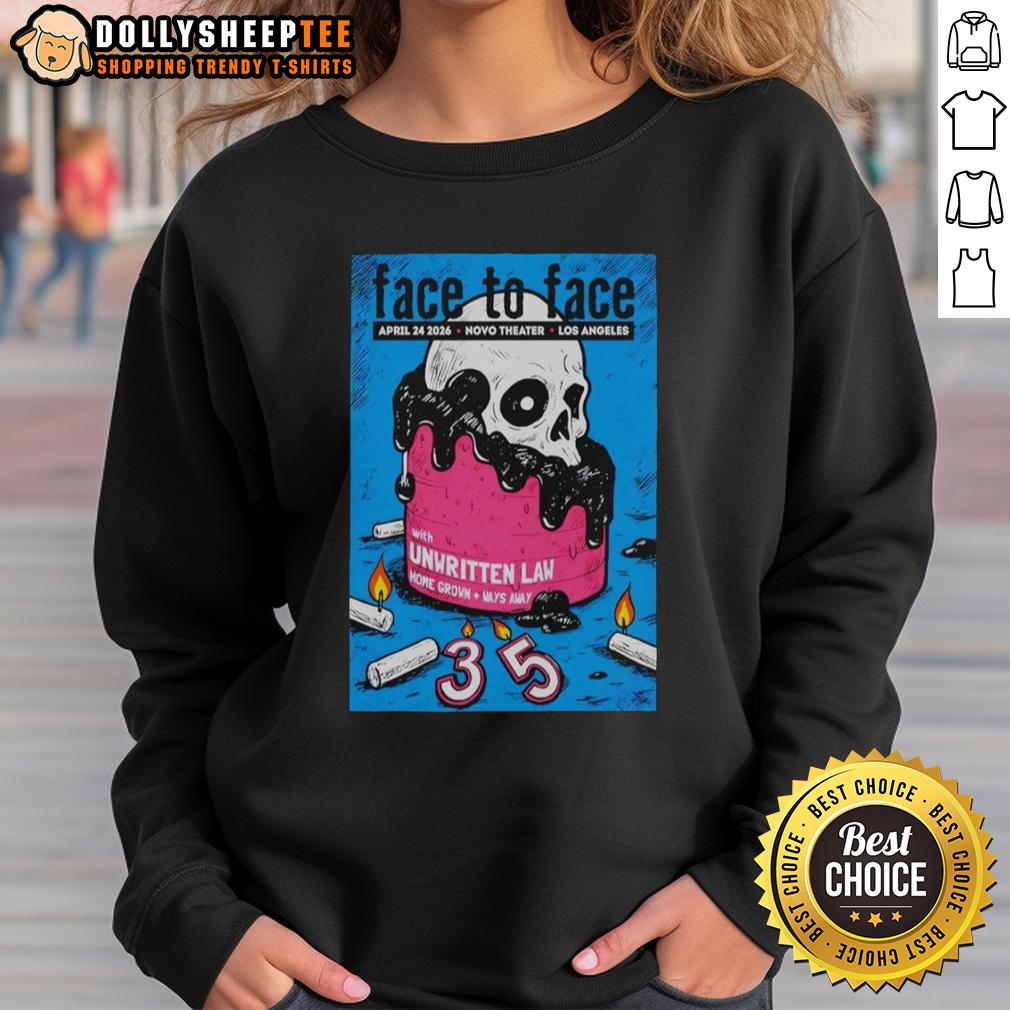 Original Face To Face Apr 24 2026 In Los Angeles Ca Poster Sweatshirt Original Face-To-Face April 24, 2026 Los Angeles CA poster on a stylish sweatshirt, perfect for concert fans.