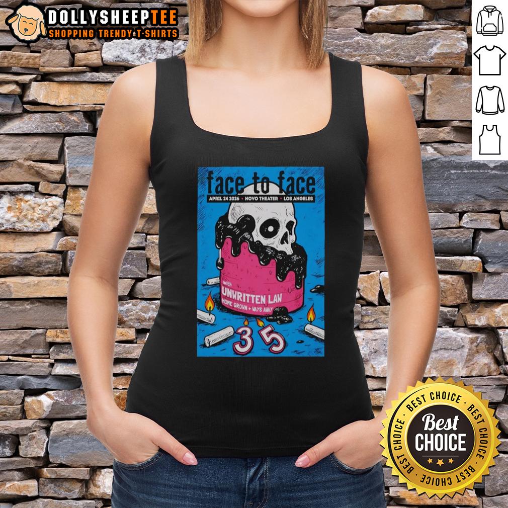 Original Face To Face Apr 24 2026 In Los Angeles Ca Poster Tank Top Original Face to Face April 24, 2026 poster design on a tank top featuring vibrant colors and event details.