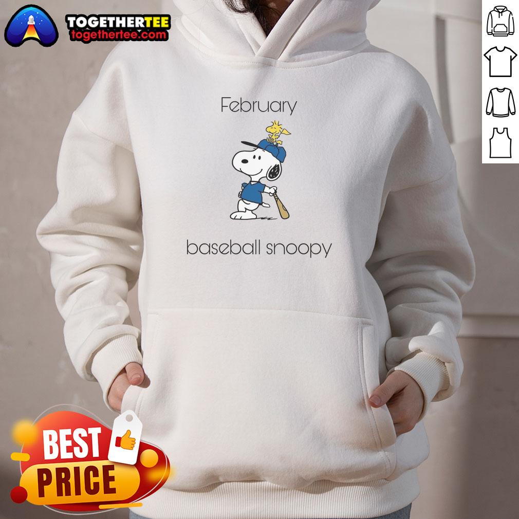 Original February Baseball Snoopy Woodstock Hoodie Original February Baseball Snoopy Woodstock hoodie featuring vibrant graphics of Snoopy and Woodstock on a cozy design.