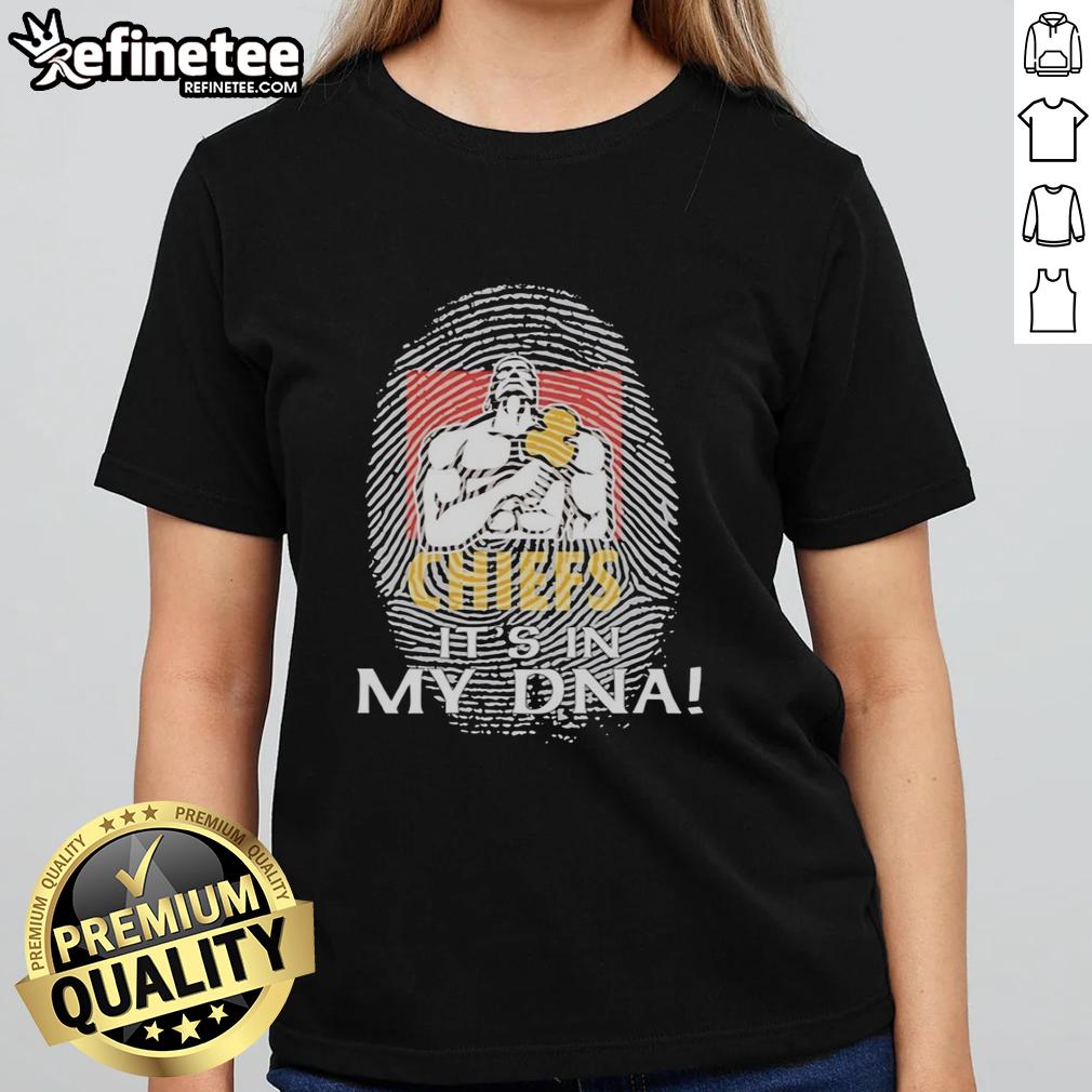 original-gallagher-chiefs-football-2026-its-in-my-dna-finger-print-ladies-tee Original Gallagher Chiefs Football 2026 'It's In My DNA' Finger Print Ladies Tee showcasing team spirit and style.