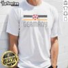 Original Germany Retro Stripe World Cup Football T-Shirt featuring bold stripes and vintage design, perfect for fans.