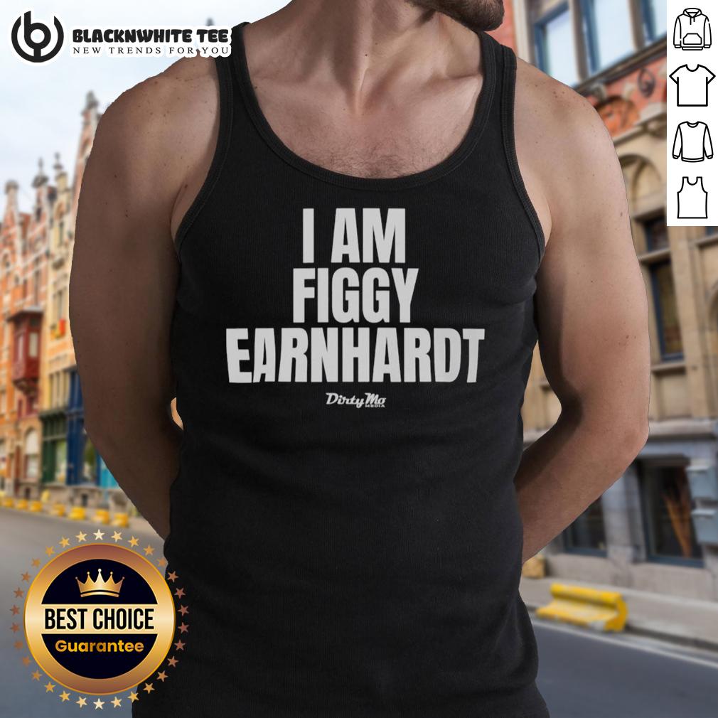 Original I Am Figgy Earnhardt Tank Top Alt Text: Stylish Original I Am Figgy Earnhardt Tank Top displayed on a hanger, perfect for casual summer outfits.