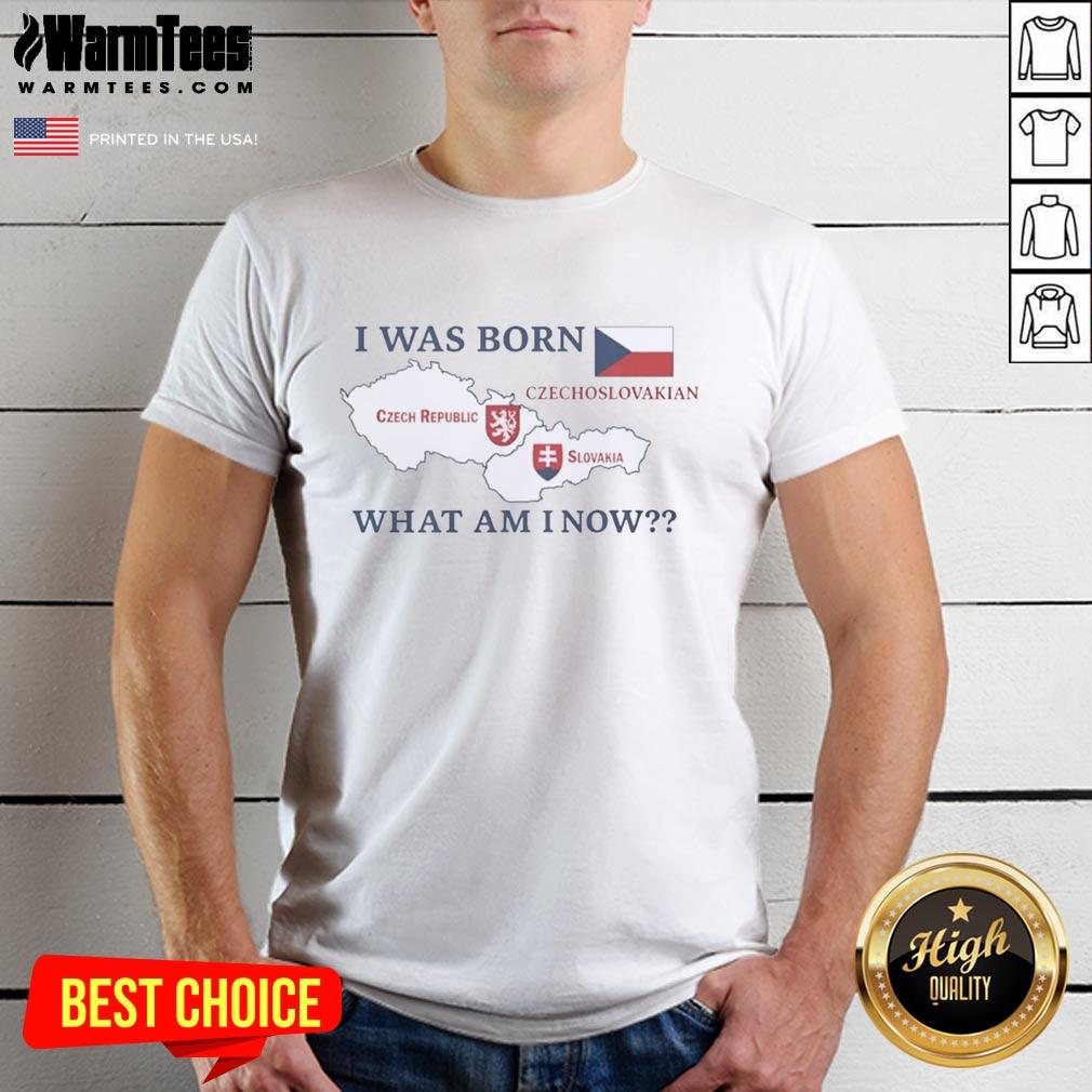 original-i-was-born-czechoslovakian-what-am-i-now-czech-republic-x-slovakia-t-shirt Alt Text: Original I Was Born Czechoslovakian T-Shirt featuring Czech Republic and Slovakia design for proud heritage.