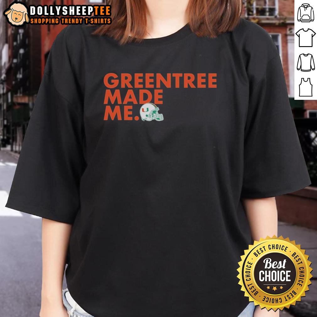 Original Miami Hurricanes Women'S Greentree Made Me Ladies Tee Alt Text: Original Miami Hurricanes women's Greentree Made Me tee in green, perfect for fans supporting their team.