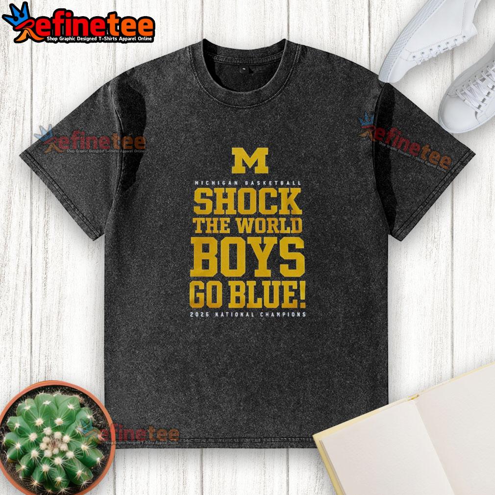 original-michigan-wolverines-ncaa-mens-basketball-national-champions-2026-shock-the-world-boys-go-blue-washed-t-shirt Original Michigan Wolverines NCAA Men's Basketball National Champions 2026 'Shock The World' Boys Go Blue T-shirt