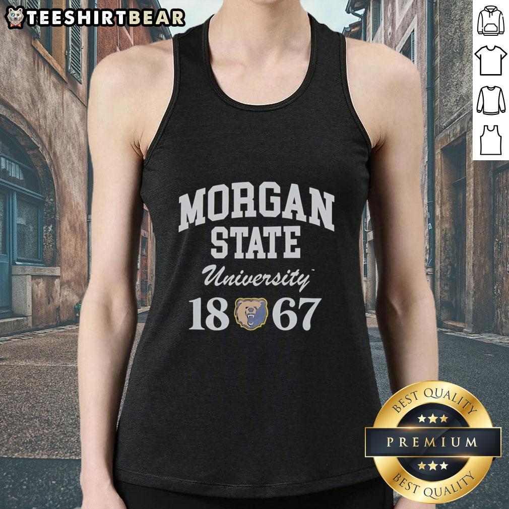 original-morgan-state-bears-university-mascot-logo-1967-tank-top Original Morgan State Bears university mascot logo from 1967 on a stylish tank top design.