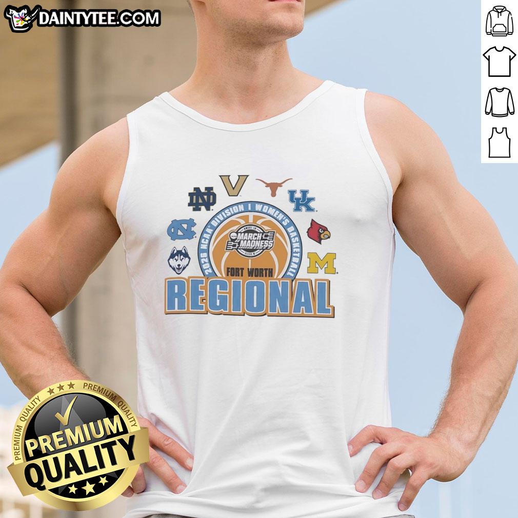 original-ncaa-division-i-womens-basketball-regional-2026-fort-worth-tank-top 2026 NCAA Division I Women's Basketball Regional Fort Worth tank top featuring team logo and vibrant colors.