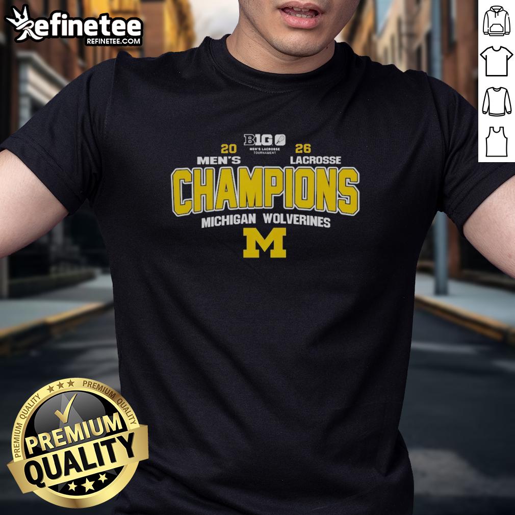 original-ncaa-michigan-wolverines-2026-big-10-mens-lacrosse-tournament-champions-t-shirt-1 Original NCAA Michigan Wolverines 2026 Big 10 Men's Lacrosse Tournament Champions T-Shirt in maize and blue design.