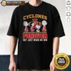 Alt Text: Original Peanuts characters with Iowa State Cyclones logo on NBA Forever Not Just When We Win T-shirt.