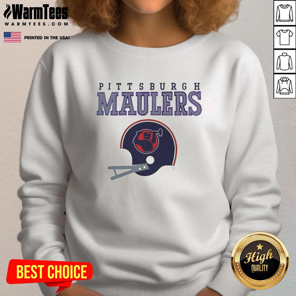 original-pittsburgh-maulers-usfl-helmet-and-wordmark-sweatshirt Original Pittsburgh Maulers USFL helmet and wordmark sweatshirt showcasing team pride and vintage football style.