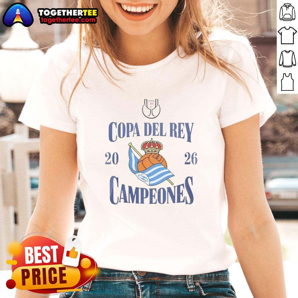 Original Real Sociedad Copa Del Rey Campeones 2026 Ladies Tee Original Real Sociedad Copa del Rey Campeones 2026 Ladies Tee showcasing team pride and stylish design.