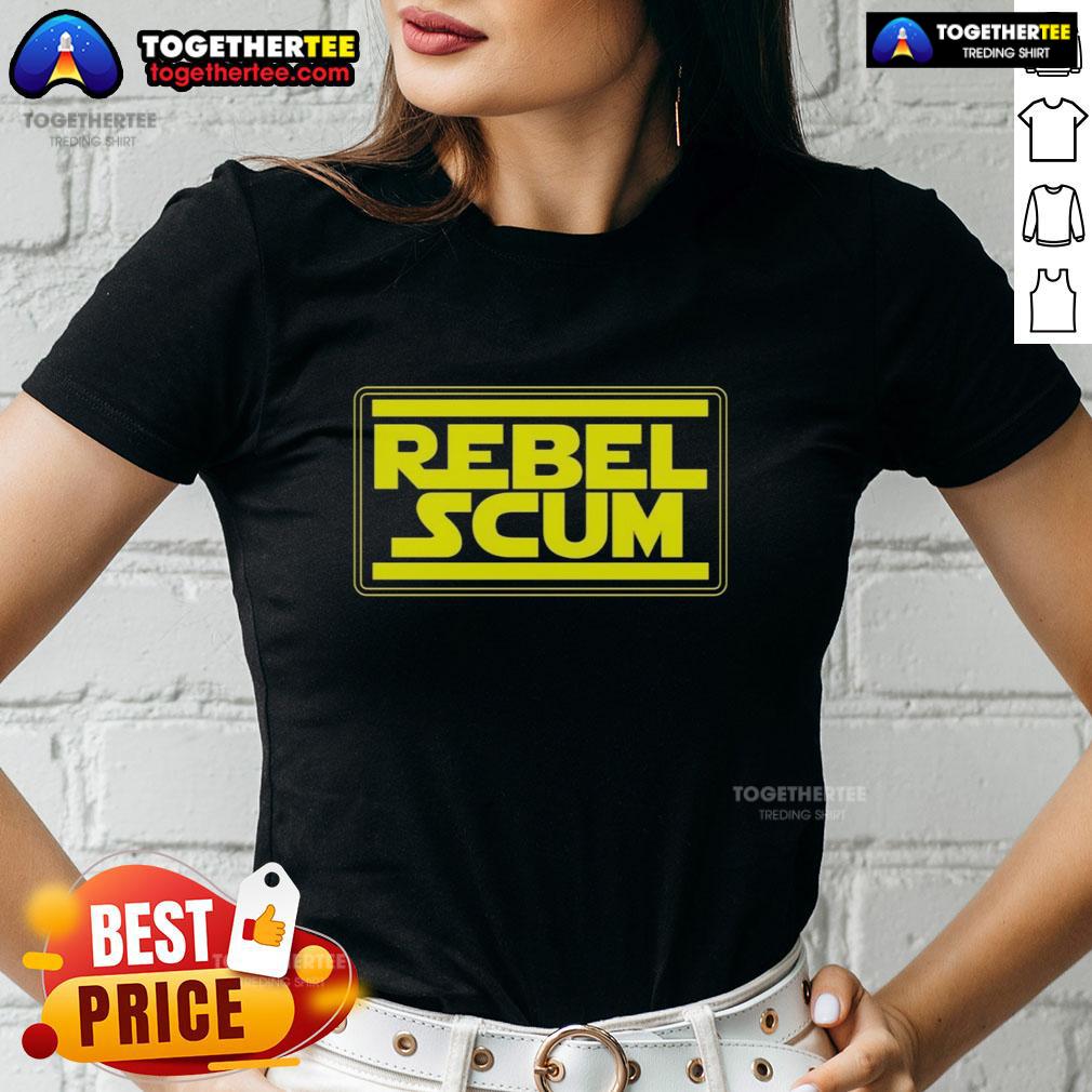 Original Rebel Scum Inspired By Star War Logo Ladies Tee Original Rebel Scum inspired by Star Wars logo on a stylish ladies tee, perfect for fans of the galaxy far, far away.