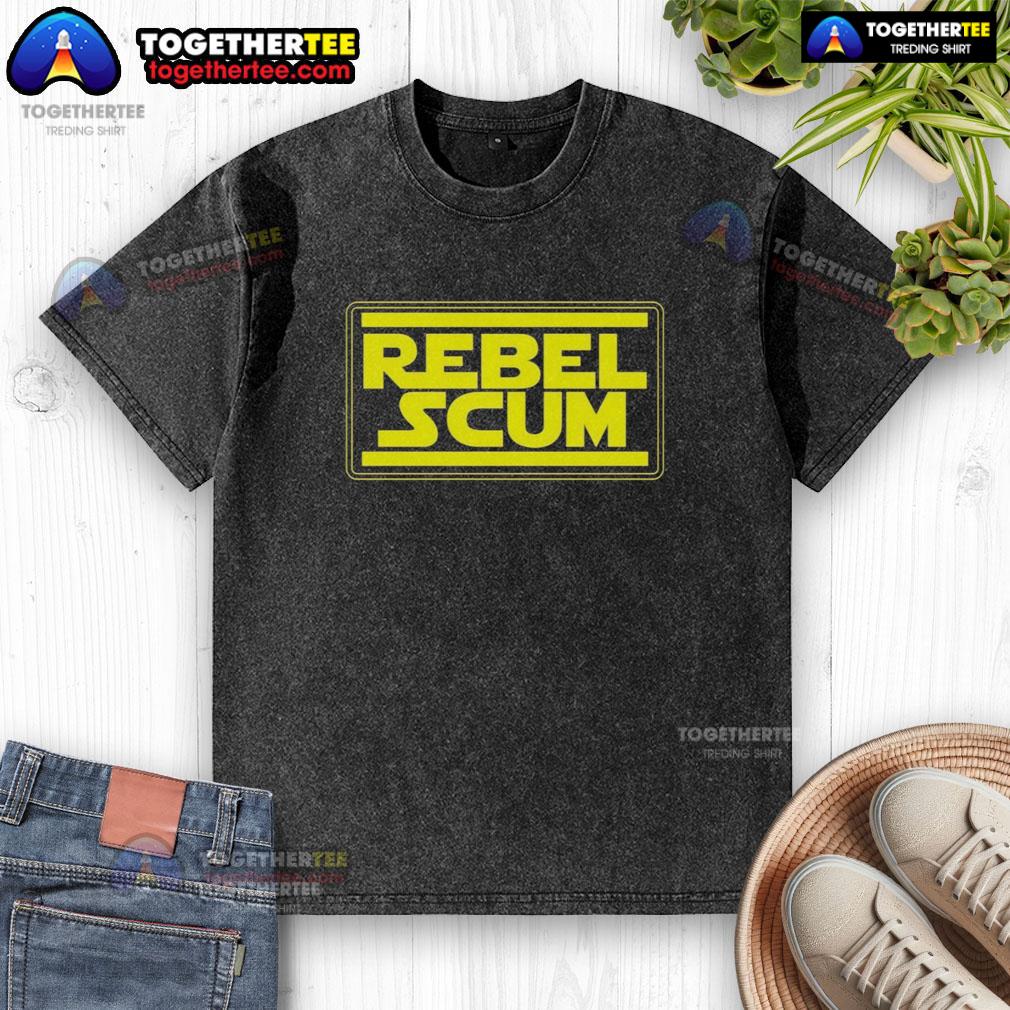 Original Rebel Scum Inspired By Star War Logo Washed T Shirt Original Rebel Scum Inspired by Star Wars Logo on a Washed T-Shirt, featuring a vintage design and soft fabric.