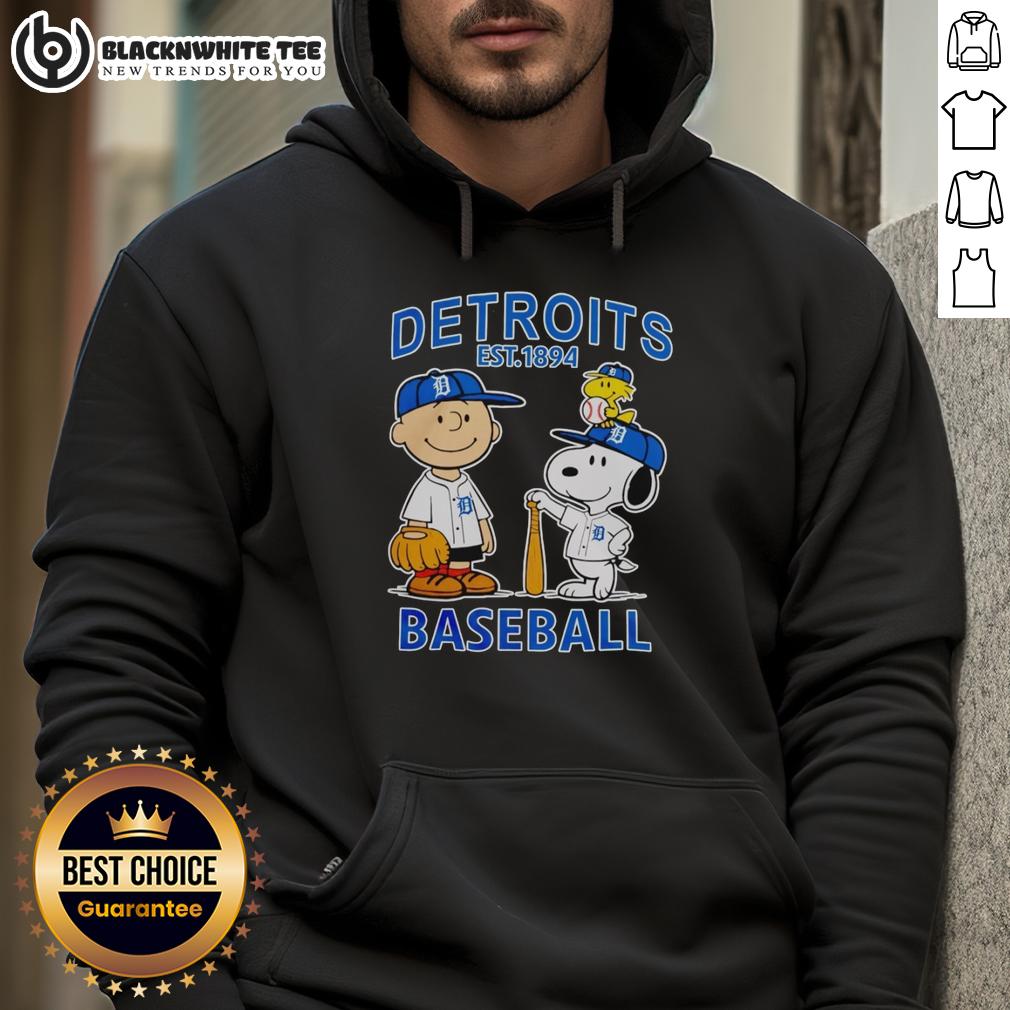 Original Snoopy And Charlie Brown X Detroit Tigers Baseball Est 1894 Hoodie