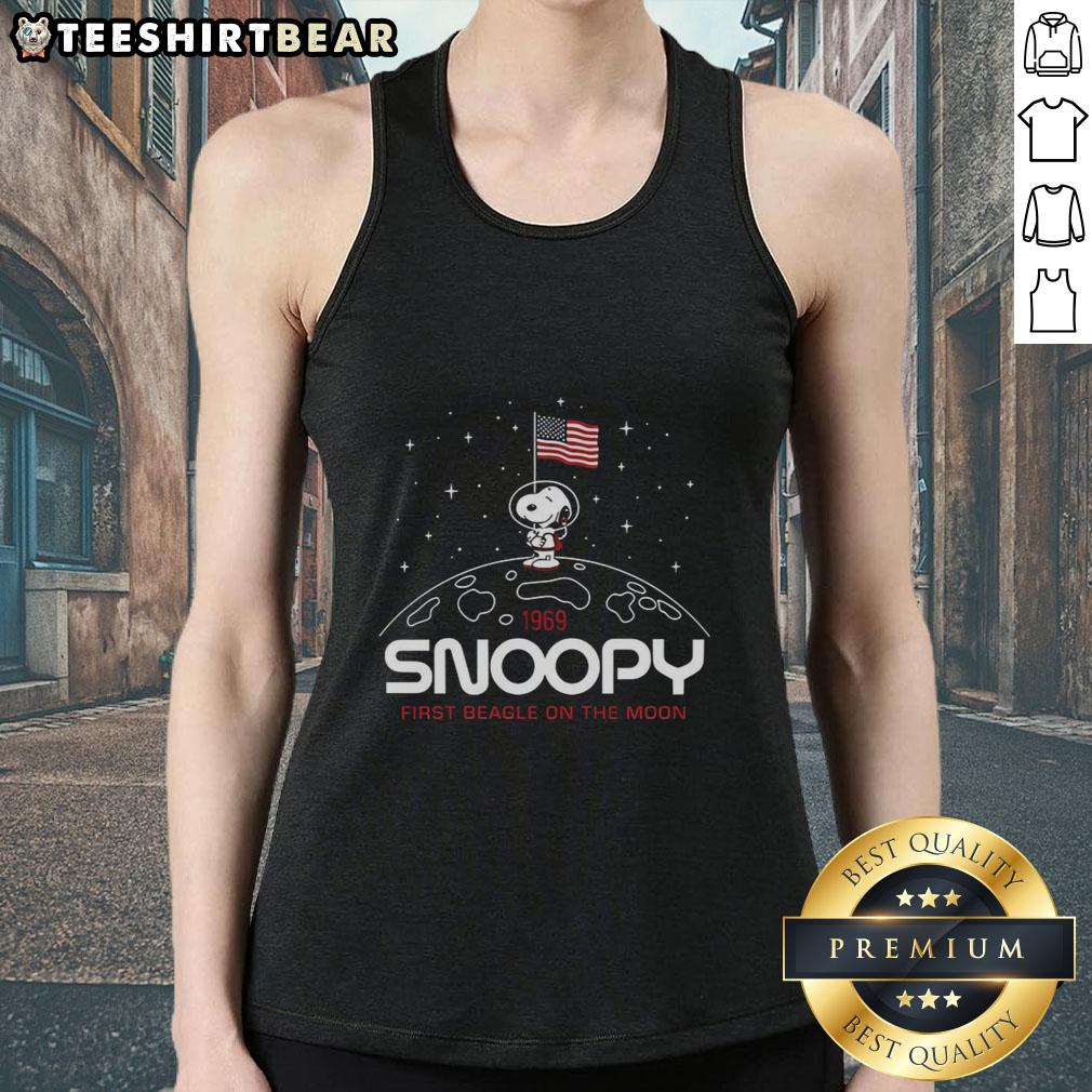 original-snoopy-first-beagle-on-the-moon-1969-patriotic-tank-top Original Snoopy First Beagle on the Moon 1969 patriotic tank top featuring iconic Snoopy design in red, white, and blue.