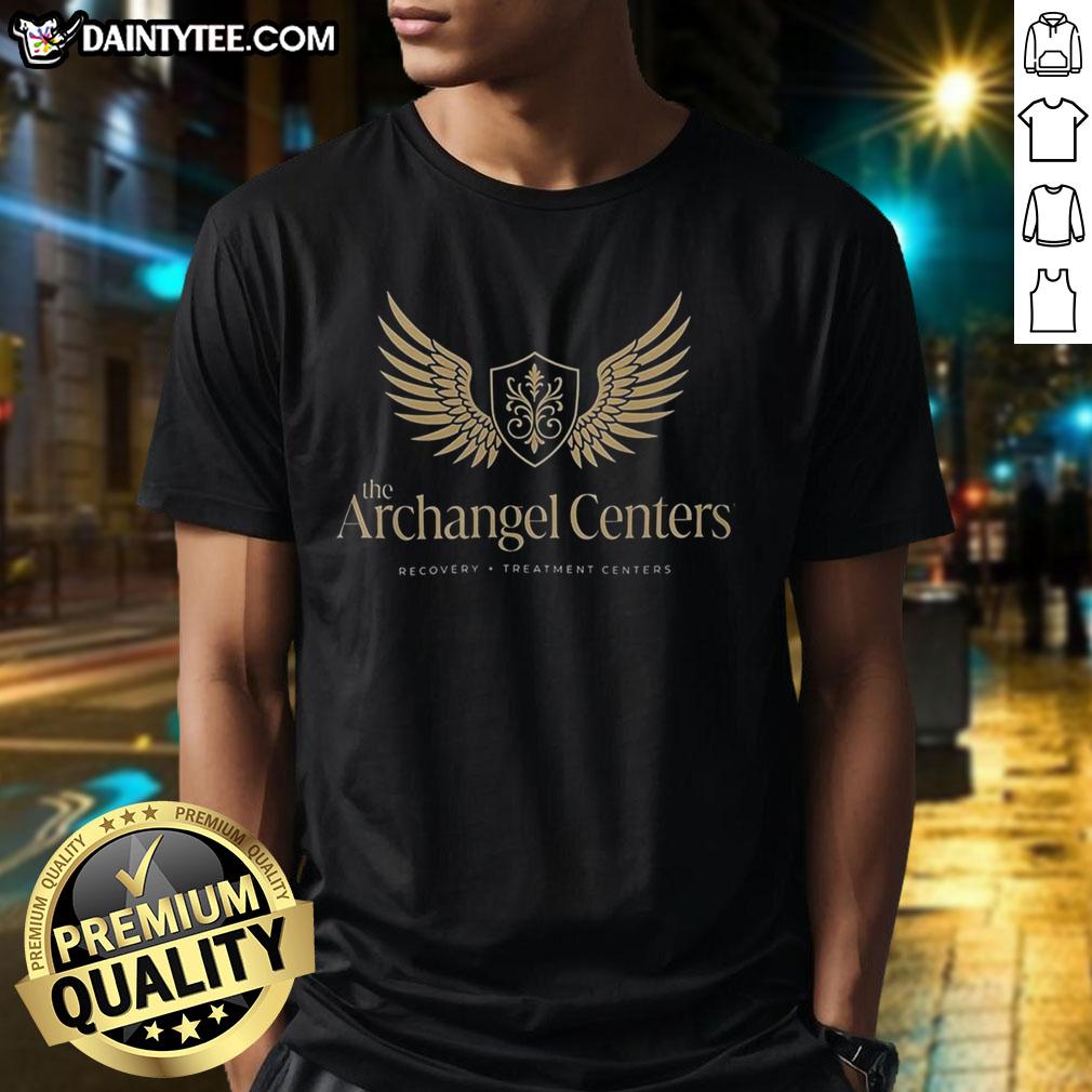 original-the-archangel-centers-recovery-treatment-centers-t-shirt Alt Text: Original The Archangel Centers Recovery Treatment Centers T-Shirt featuring a bold logo and supportive message for recovery.