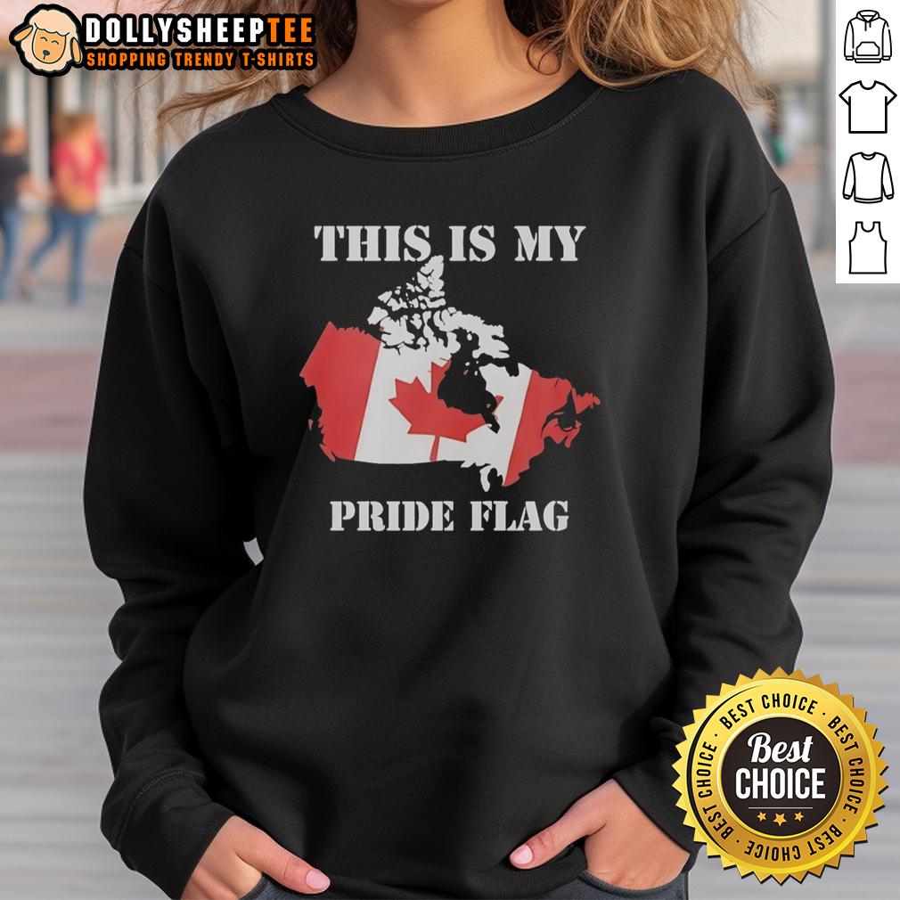 Original This Is My Pride Flag Canada Flag Retro Sweatshirt Retro Canada flag sweatshirt featuring 'This Is My Pride Flag' design, perfect for celebrating pride and Canadian heritage.