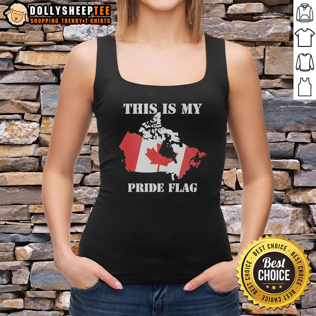 Original This Is My Pride Flag Canada Flag Retro Tank Top Retro tank top featuring the Canadian flag and 'This Is My Pride Flag' design, perfect for celebrating Pride in Canada.
