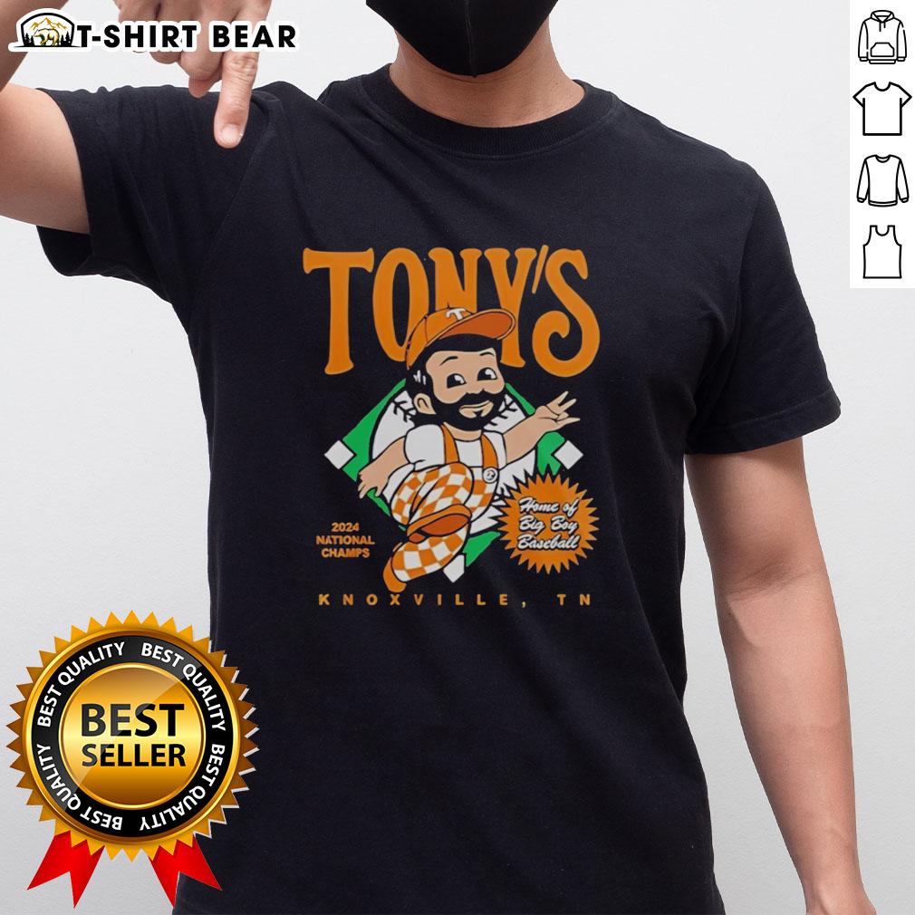 Original Tony's Tennessee Volunteers 2026 National Champions Home Of Big Boy Baseball T-Shirt Alt Text: Original Tony's Tennessee Volunteers 2026 National Champions T-Shirt, celebrating Big Boy Baseball pride and team spirit.