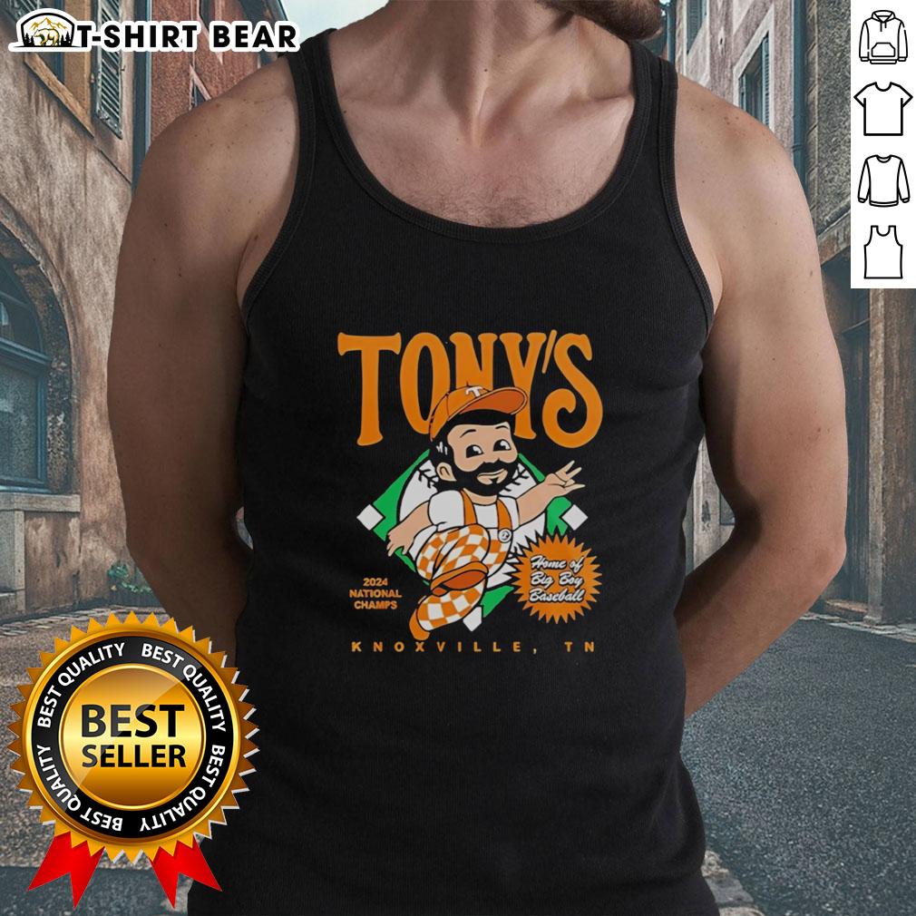 Original Tony's Tennessee Volunteers 2026 National Champions Home Of Big Boy Baseball Tank Top Alt Text: Original Tony's Tennessee Volunteers 2026 National Champions tank top featuring Big Boy Baseball design.