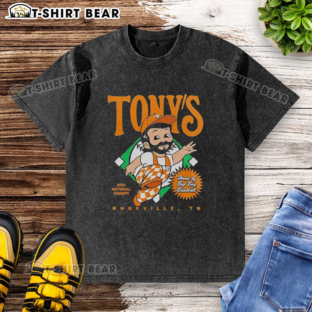 Original Tony's Tennessee Volunteers 2026 National Champions Home Of Big Boy Baseball Washed T-Shirt Original Tony's Tennessee Volunteers 2026 National Champions washed t-shirt, celebrating Big Boy Baseball pride.