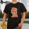 Alt Text: Original Trump Our Enemies Aren't In Iran, They Are In The Epstein Files T-Shirt design featuring bold graphic text.